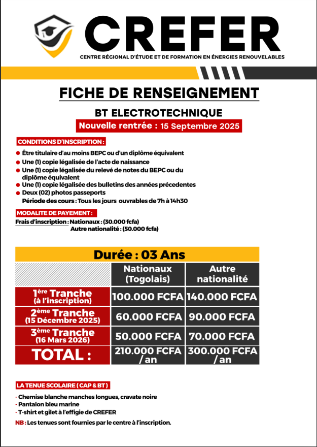 fiche de renseignement bt