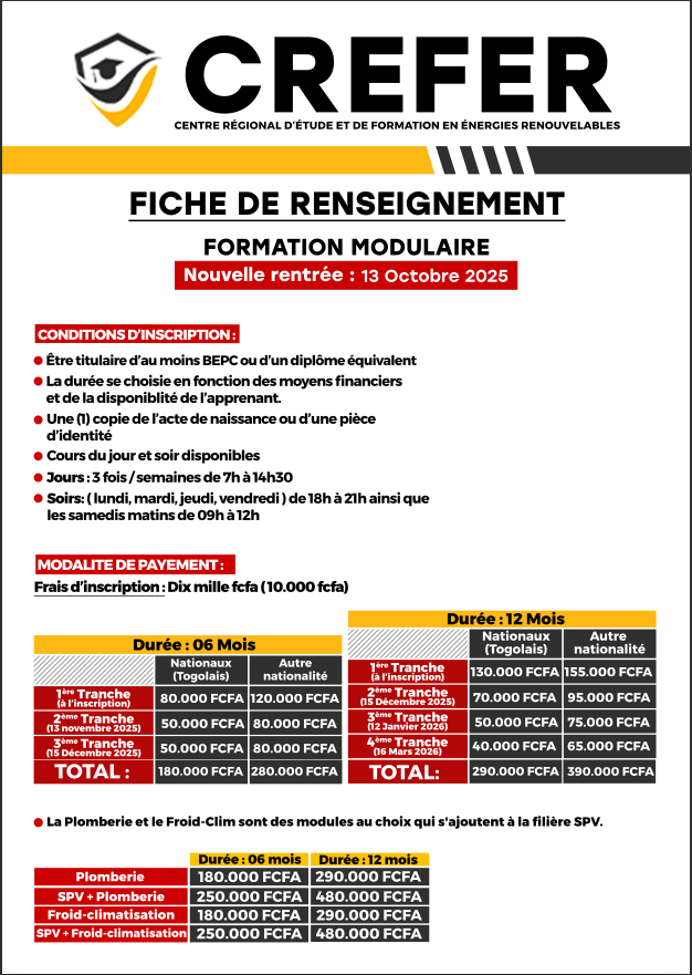 fiche de renseignement modulaire