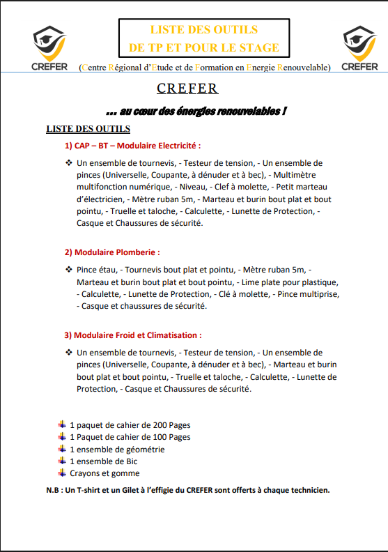 liste de outils